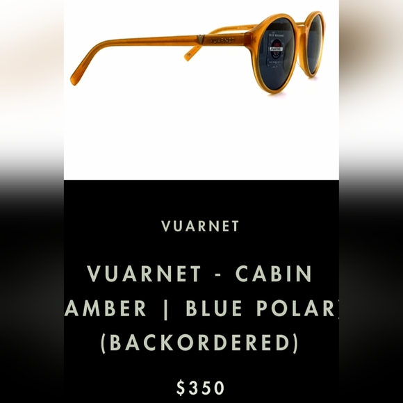 🔥BNWT🔥 VUARNET - Cabin Amber Blue Polar Unisex Sunglasses(VL2001 0007-0622)